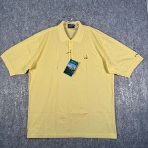 Masters Collection Polo Shirt Mens Large Yellow Short Sleeve Pique Vintage NWT